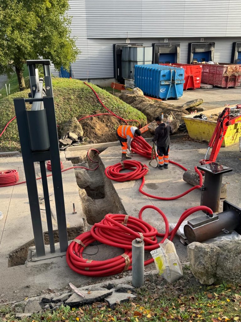 Chantier JCD Services - Installation Bornes Escamotables